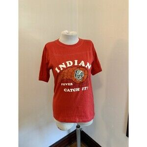 VTG 70s 80s Raglan Cotton Short Sleeve Tee Indian Fever Catch It Basketball Indy